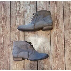 Franco Sarto Eddy Suede Lace Up Ankle Booties - Dark Tan/Light Brown- Size 7.5